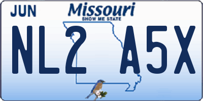 MO license plate NL2A5X
