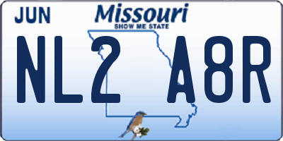 MO license plate NL2A8R