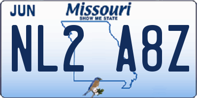 MO license plate NL2A8Z