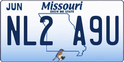 MO license plate NL2A9U