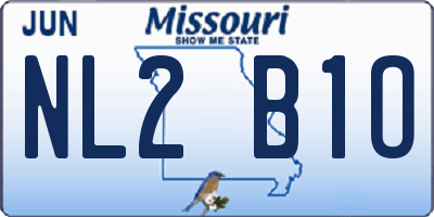 MO license plate NL2B1O