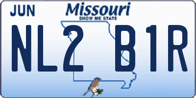 MO license plate NL2B1R
