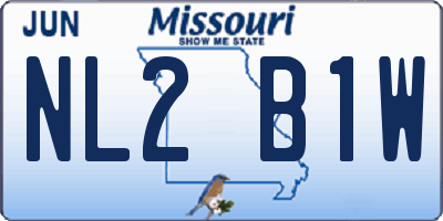 MO license plate NL2B1W