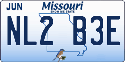 MO license plate NL2B3E
