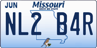 MO license plate NL2B4R