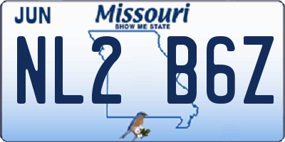 MO license plate NL2B6Z