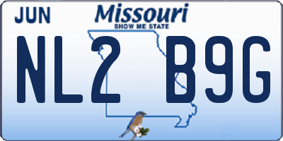 MO license plate NL2B9G