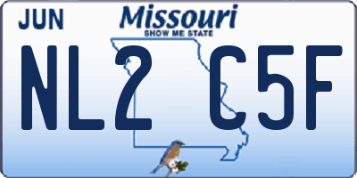 MO license plate NL2C5F