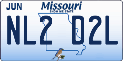 MO license plate NL2D2L