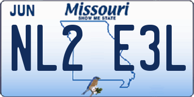 MO license plate NL2E3L