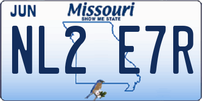 MO license plate NL2E7R