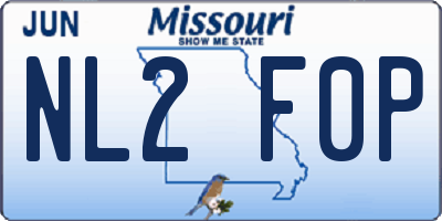 MO license plate NL2F0P