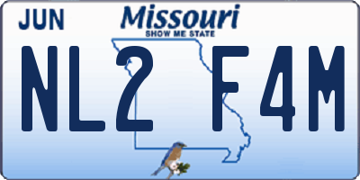 MO license plate NL2F4M