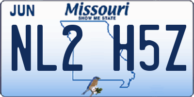 MO license plate NL2H5Z