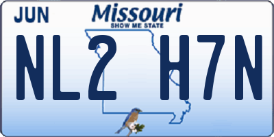 MO license plate NL2H7N