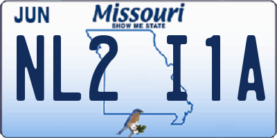 MO license plate NL2I1A