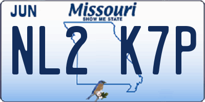 MO license plate NL2K7P