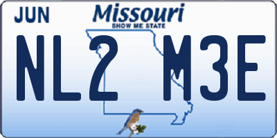 MO license plate NL2M3E