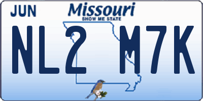 MO license plate NL2M7K