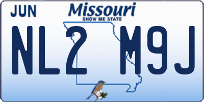 MO license plate NL2M9J