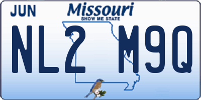 MO license plate NL2M9Q