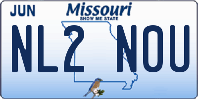 MO license plate NL2N0U
