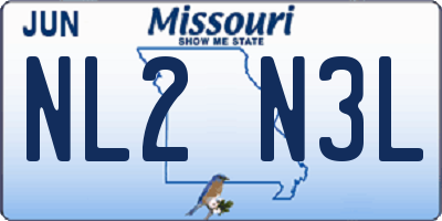 MO license plate NL2N3L