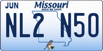 MO license plate NL2N5O