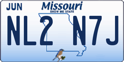 MO license plate NL2N7J