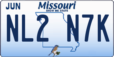 MO license plate NL2N7K
