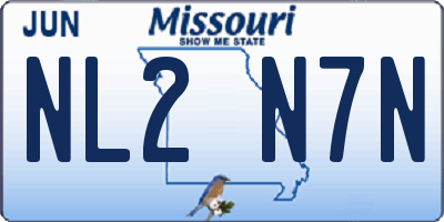 MO license plate NL2N7N
