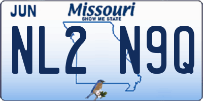 MO license plate NL2N9Q