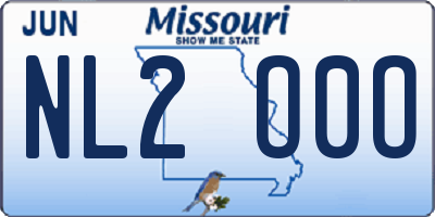 MO license plate NL2O0O