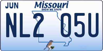 MO license plate NL2O5U