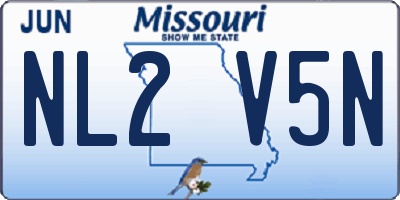 MO license plate NL2V5N