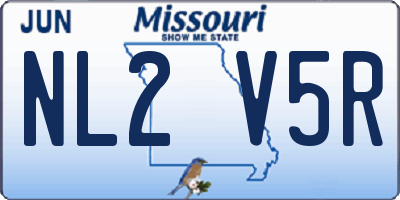MO license plate NL2V5R