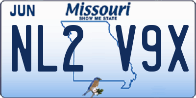 MO license plate NL2V9X