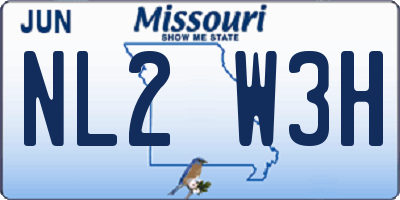 MO license plate NL2W3H
