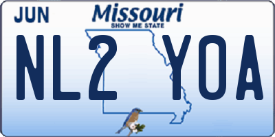 MO license plate NL2Y0A