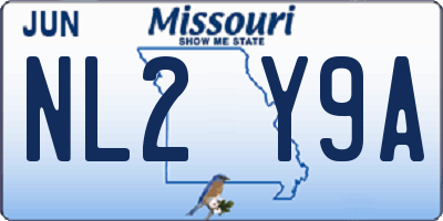 MO license plate NL2Y9A