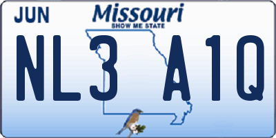 MO license plate NL3A1Q