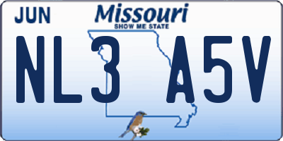 MO license plate NL3A5V