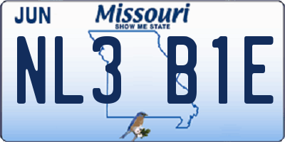 MO license plate NL3B1E