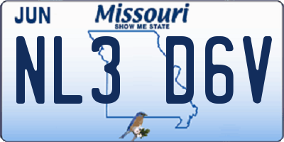 MO license plate NL3D6V