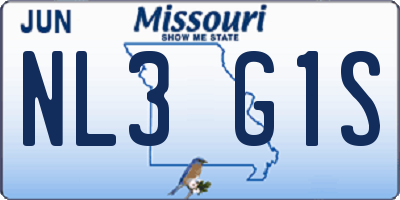 MO license plate NL3G1S