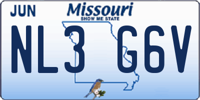 MO license plate NL3G6V