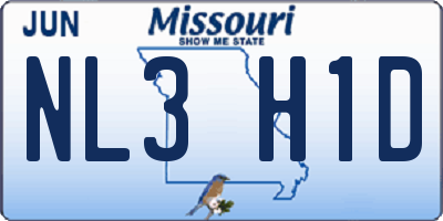 MO license plate NL3H1D