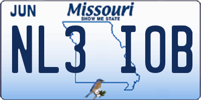 MO license plate NL3I0B