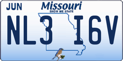 MO license plate NL3I6V