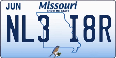 MO license plate NL3I8R
